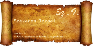 Szekeres Izrael névjegykártya